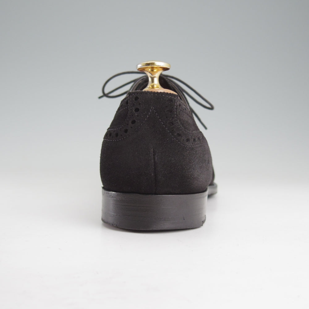 美品★エドワードグリーン 9.5D【現行定価￥269,500-★カドガン/CADOGAN/202ラスト】セミブローグ/スエード/黒/EDWARD GREEN★o578