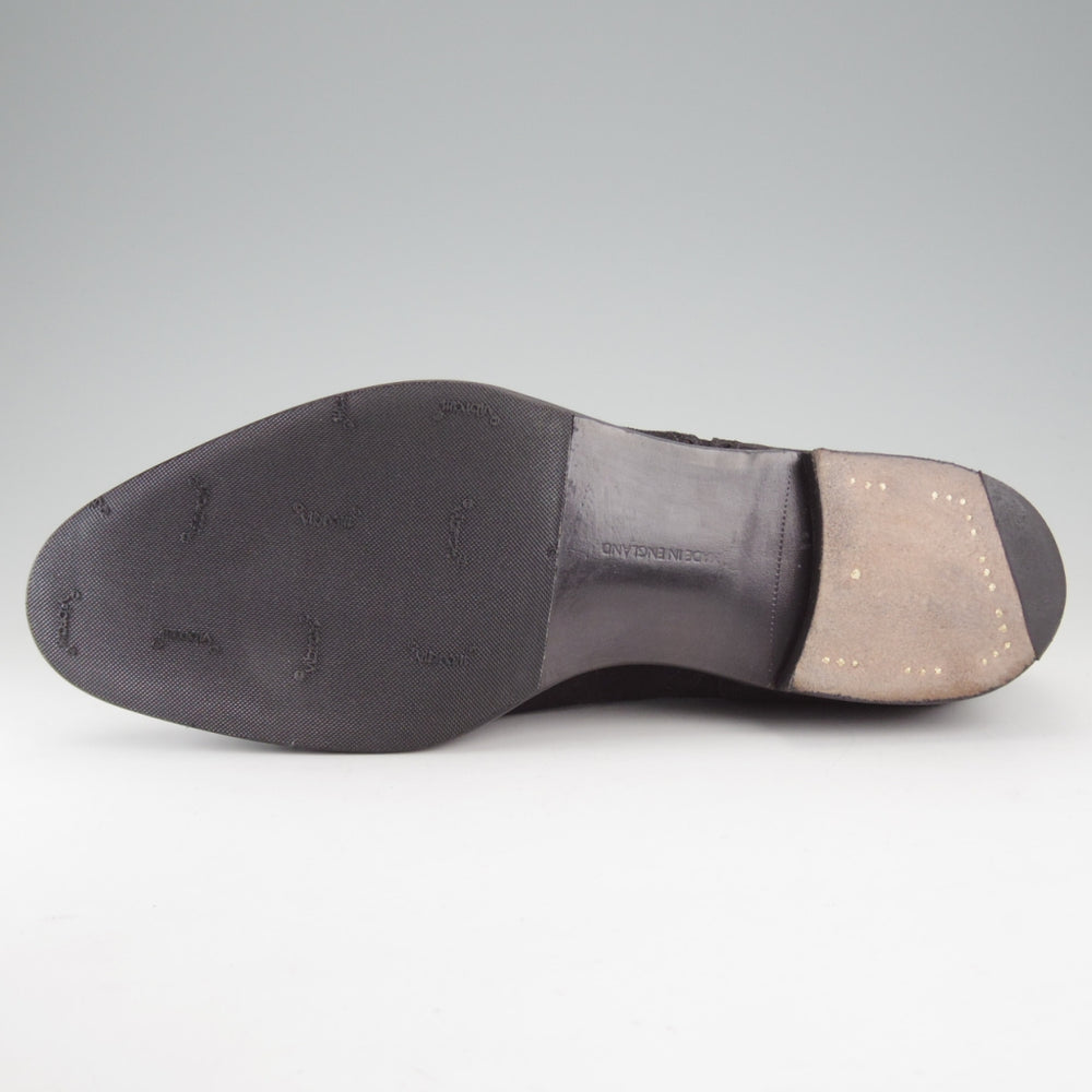 美品★エドワードグリーン 9.5D【現行定価￥269,500-★カドガン/CADOGAN/202ラスト】セミブローグ/スエード/黒/EDWARD GREEN★o578