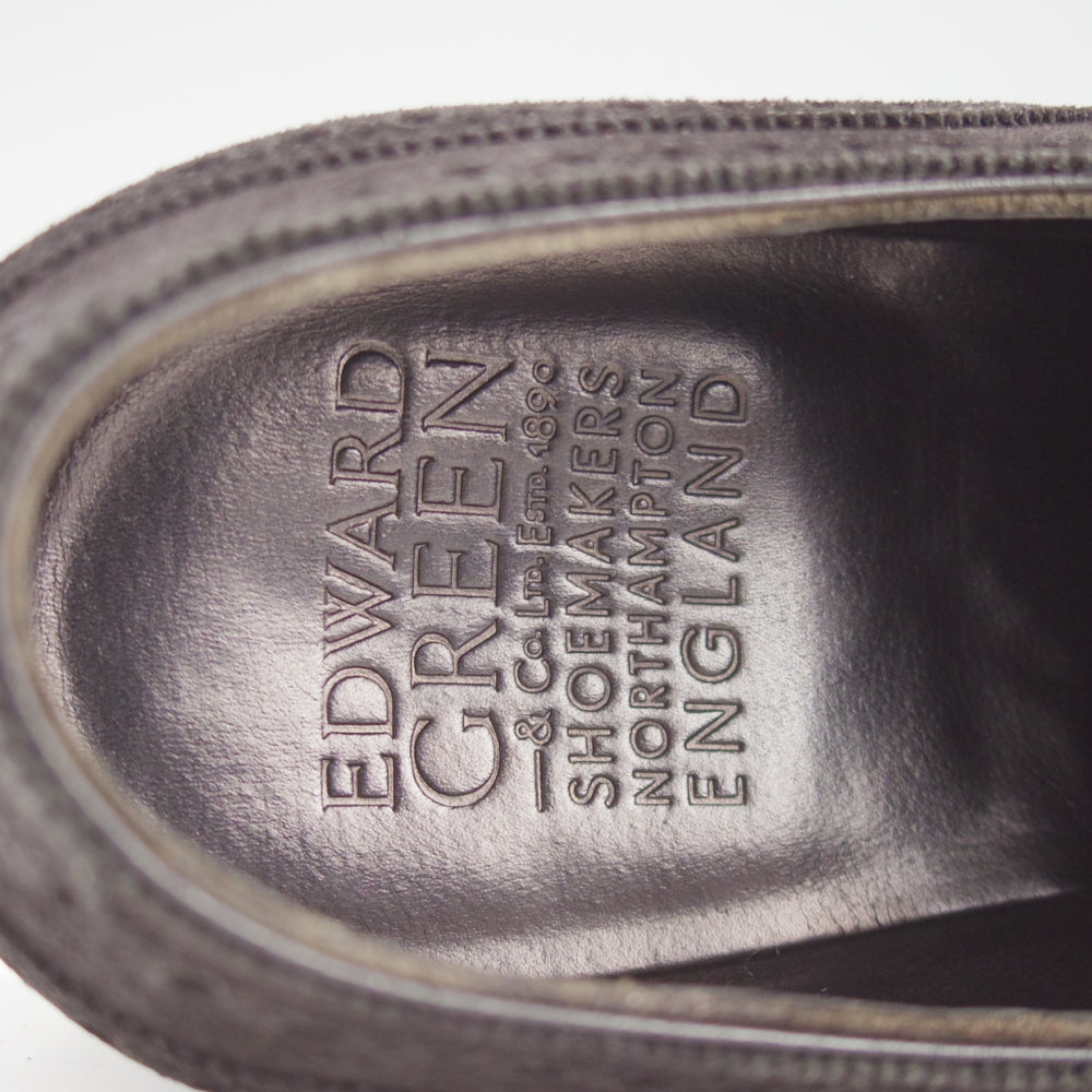 美品★エドワードグリーン 9.5D【現行定価￥269,500-★カドガン/CADOGAN/202ラスト】セミブローグ/スエード/黒/EDWARD GREEN★o578
