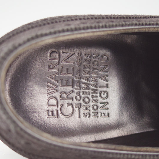 美品★エドワードグリーン 9.5D【現行定価￥269,500-★カドガン/CADOGAN/202ラスト】セミブローグ/スエード/黒/EDWARD GREEN★o578