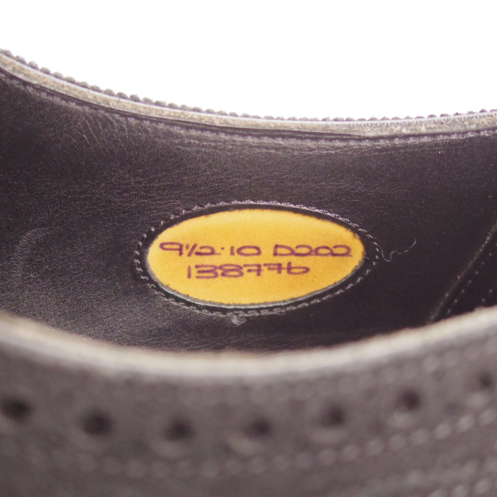 美品★エドワードグリーン 9.5D【現行定価￥269,500-★カドガン/CADOGAN/202ラスト】セミブローグ/スエード/黒/EDWARD GREEN★o578