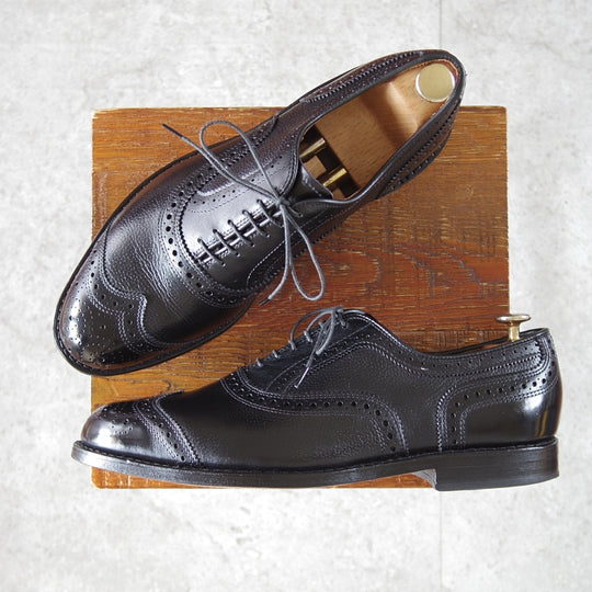 極上★(米)アレンエドモンズ 8.5E【現行定価13万円程度★Hamptons/ショートウイング】グレインレザー/黒/メンズ/ALLEN EDMONDS★o049