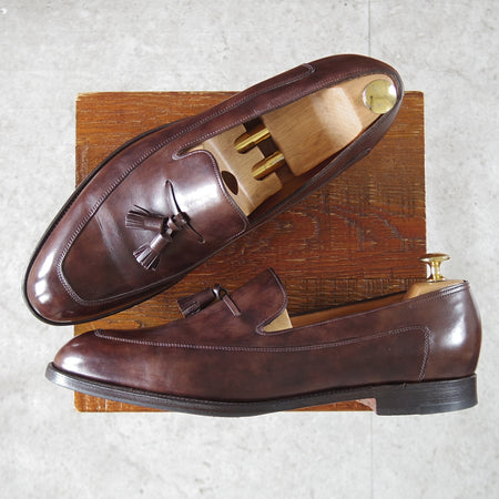 極上★ジョンロブ 9.5E【現行定価25万円以上★BUCKINGHAM/ミュージアムカーフ】4098ラスト/タッセルローファー/濃茶/JOHN LOBB★o580
