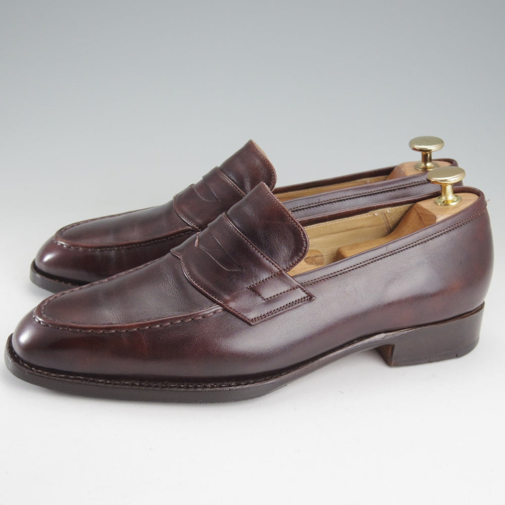 極上★VASS/ヴァーシュ SIZE 39.5【国内定価15万円以上★純正ツリー付/ミュージアムカーフ】コインローファー/Uラスト/濃茶★o582