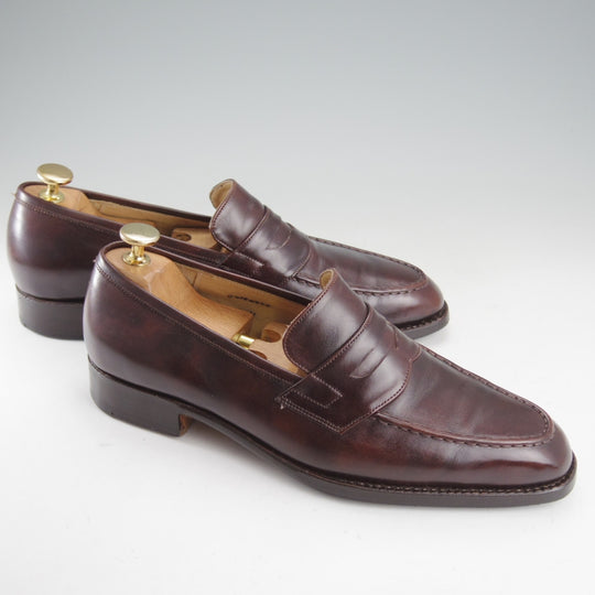 極上★VASS/ヴァーシュ SIZE 39.5【国内定価15万円以上★純正ツリー付/ミュージアムカーフ】コインローファー/Uラスト/濃茶★o582
