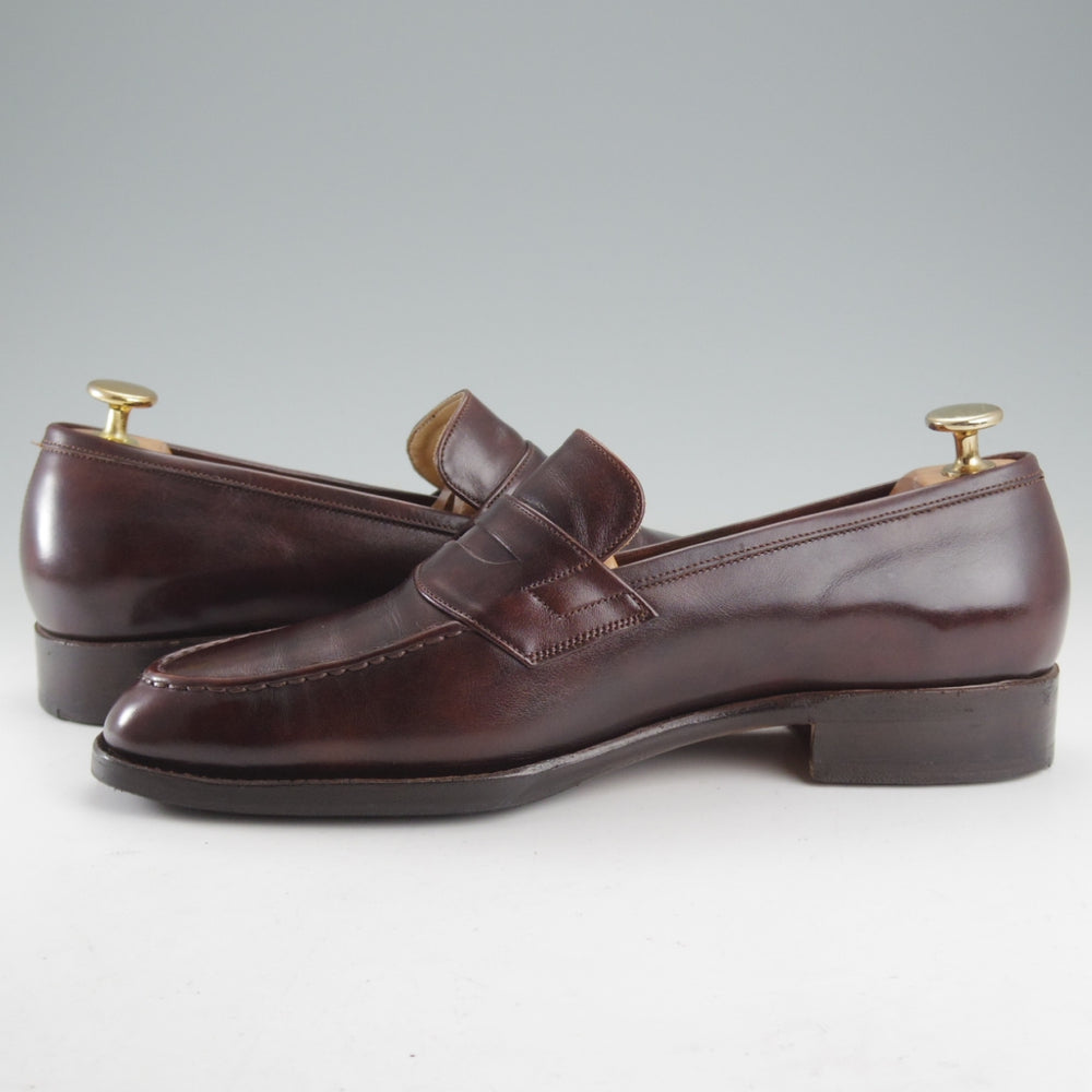 極上★VASS/ヴァーシュ SIZE 39.5【国内定価15万円以上★純正ツリー付/ミュージアムカーフ】コインローファー/Uラスト/濃茶★o582