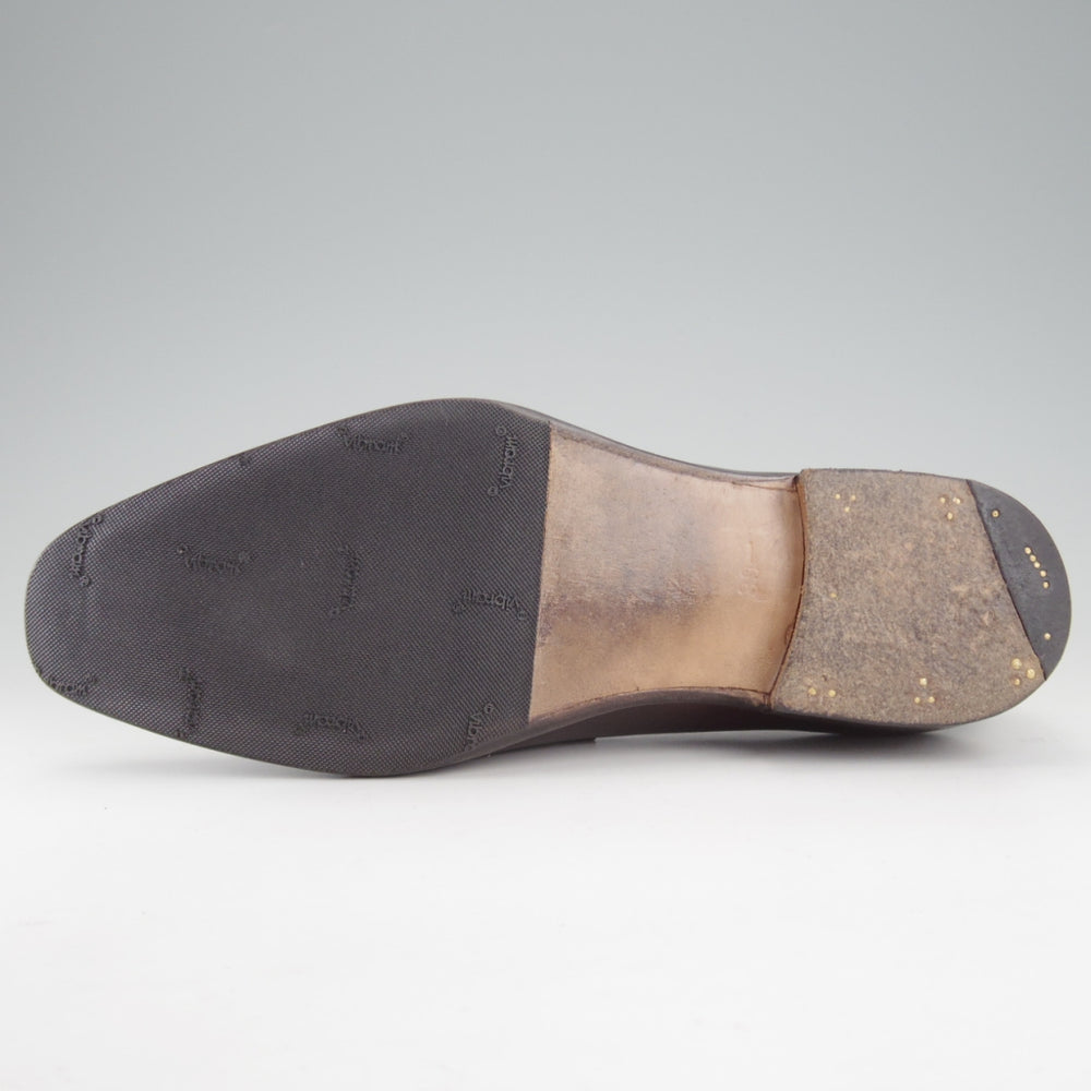 極上★VASS/ヴァーシュ SIZE 39.5【国内定価15万円以上★純正ツリー付/ミュージアムカーフ】コインローファー/Uラスト/濃茶★o582