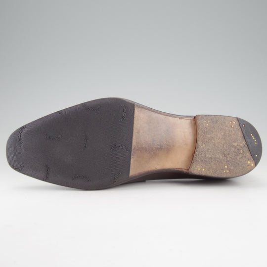 極上★VASS/ヴァーシュ SIZE 39.5【国内定価15万円以上★純正ツリー付/ミュージアムカーフ】コインローファー/Uラスト/濃茶★o582