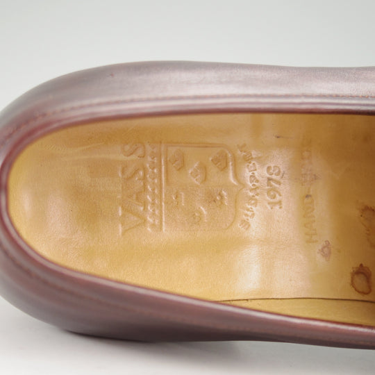 極上★VASS/ヴァーシュ SIZE 39.5【国内定価15万円以上★純正ツリー付/ミュージアムカーフ】コインローファー/Uラスト/濃茶★o582