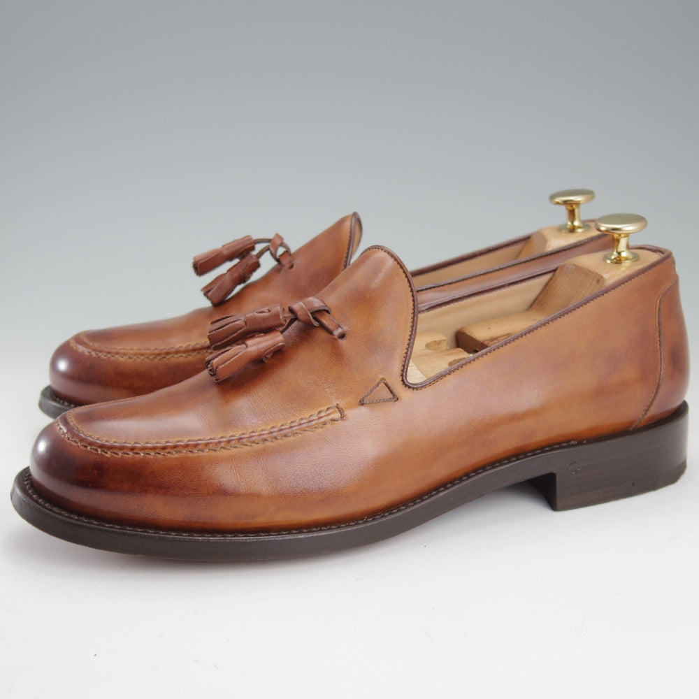 極美品★(伊)O'KEEFFE/オキーフ SIZE 7.5【定価￥75,900-★グッドイヤーウェルテッド製法/BEAMS取扱い】タッセルローファー/茶★o047
