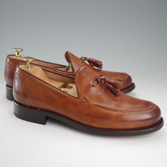 極美品★(伊)O'KEEFFE/オキーフ SIZE 7.5【定価￥75,900-★グッドイヤーウェルテッド製法/BEAMS取扱い】タッセルローファー/茶★o047