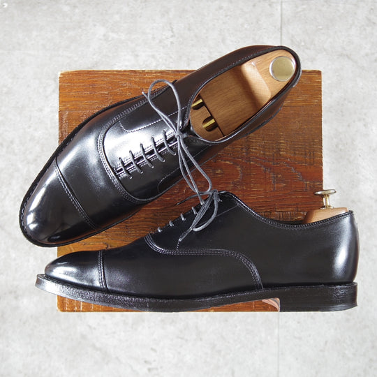 極美品★(米)アレンエドモンズ 9D【貴重★ブルックスブラザーズ別注/BROOKS BROTHERS】ストレートチップ/カーフ/黒/ALLEN EDMONDS★p137