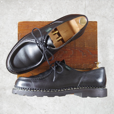 美品★パラブーツ SIZE 42.5【定価￥110,000-★ミカエル/MICHAEL】チロリアンシューズ/リスレザー/NOIR/黒/メンズ/Paraboot★p138