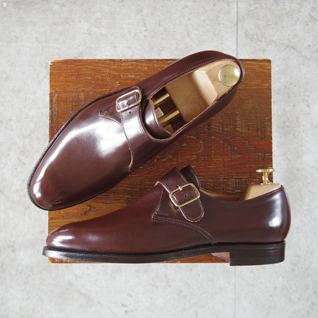 未使用★クロケット&ジョーンズ 5.5E【同系モデル定価￥154,000-★モンクストラップ/MALVERN】341ラスト/カーフ/濃茶/Crockett&Jones★p141