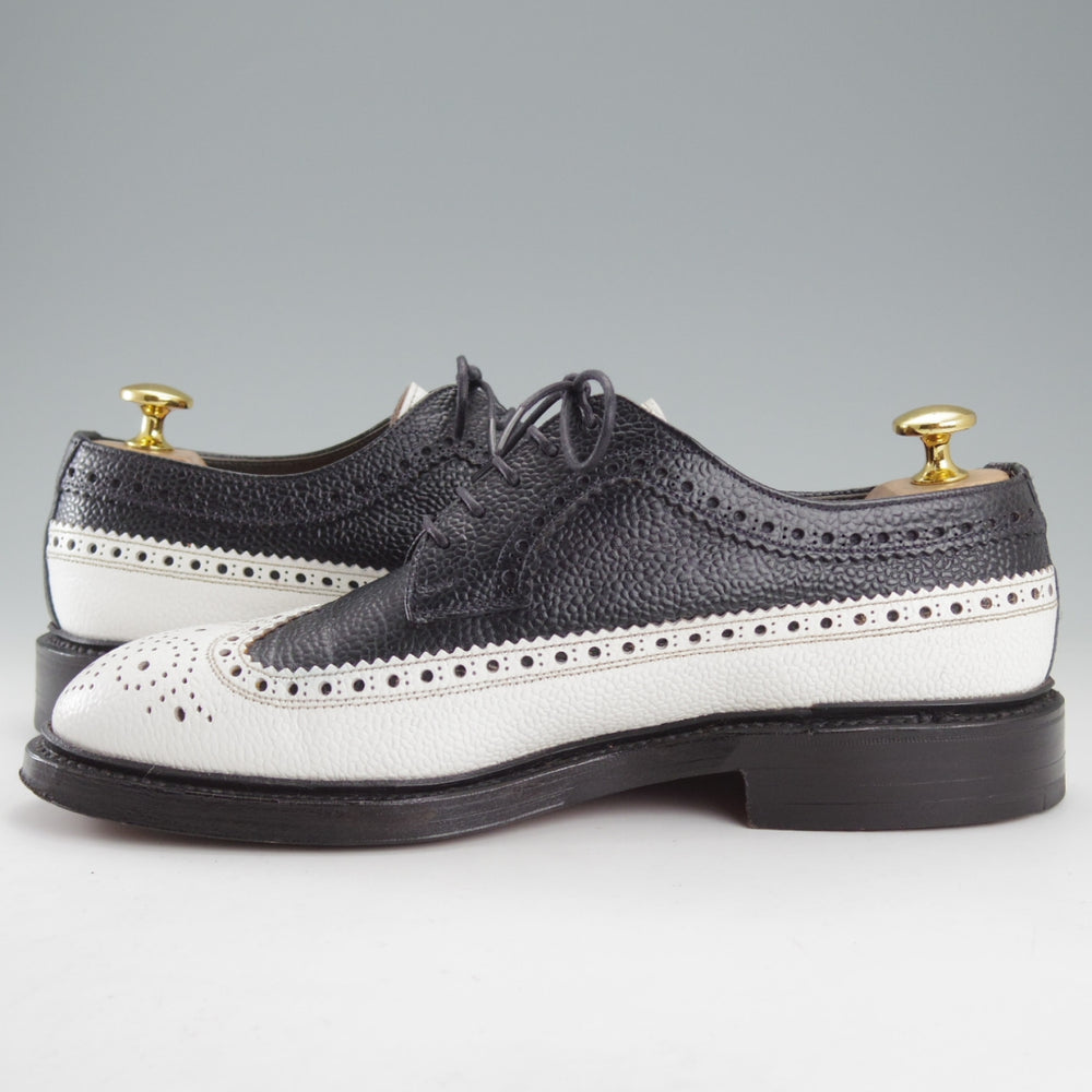 極美品★クロケット&ジョーンズ 5.5E【現行定価10万円以上★スペクテイターシューズ/CHEVIOT】濃紺(ほぼ黒)×白/Crockett&Jones★o048