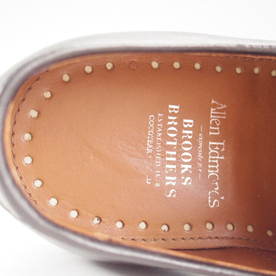極美品★(米)アレンエドモンズ 9D【貴重★ブルックスブラザーズ別注/BROOKS BROTHERS】ストレートチップ/カーフ/黒/ALLEN EDMONDS★p137