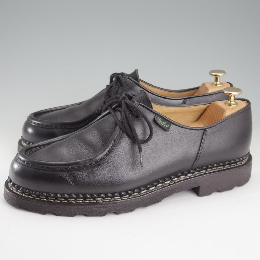 美品★パラブーツ SIZE 42.5【定価￥110,000-★ミカエル/MICHAEL】チロリアンシューズ/リスレザー/NOIR/黒/メンズ/Paraboot★p138