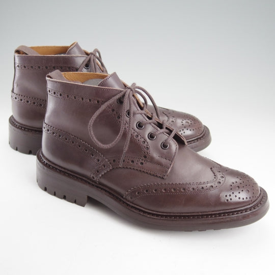 極美品★トリッカーズ SIZE 8【現行定価14万円以上★5アイレット仕様のカントリ－ブーツ/コマンドソール】M5833/濃茶/Tricker's★n563