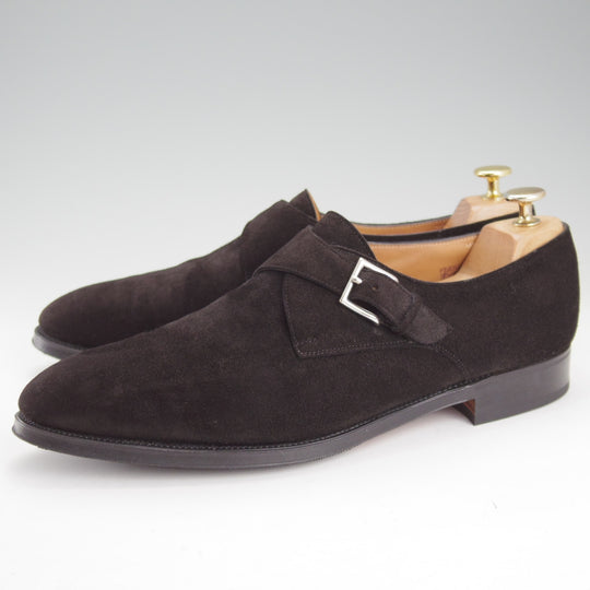 極上★ジョンロブ 8.5E【現行定価￥267,300-★ASHILL/アシール/7000ラスト】モンクストラップ/スエード/黒/メンズ/JOHN LOBB★o053