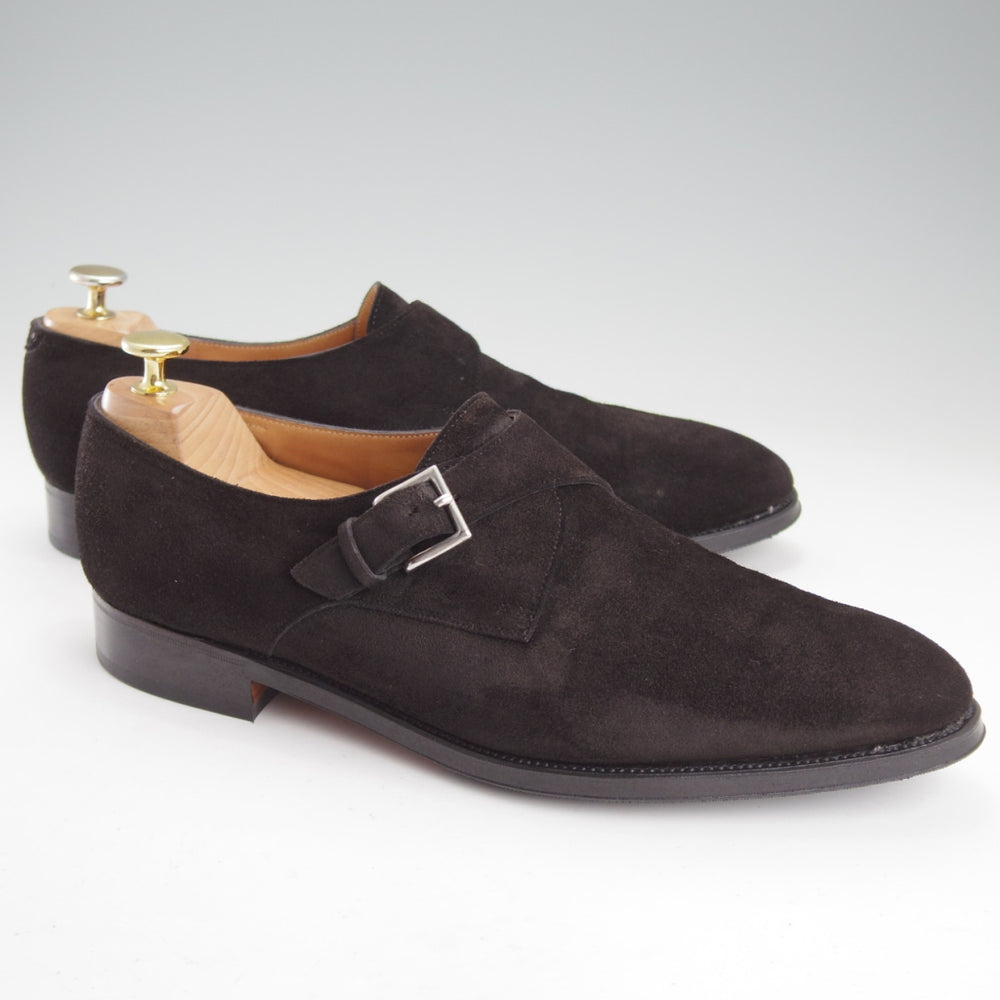 極上★ジョンロブ 8.5E【現行定価￥267,300-★ASHILL/アシール/7000ラスト】モンクストラップ/スエード/黒/メンズ/JOHN LOBB★o053