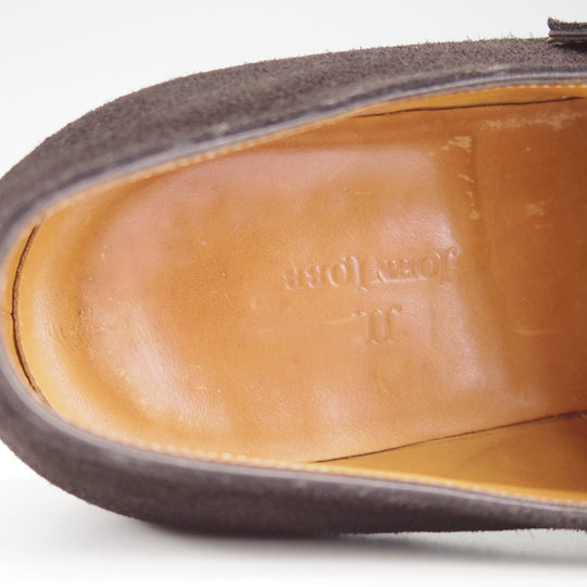 極上★ジョンロブ 8.5E【現行定価￥267,300-★ASHILL/アシール/7000ラスト】モンクストラップ/スエード/黒/メンズ/JOHN LOBB★o053