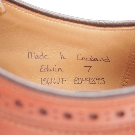美品★(英)チーニー 7F【定価￥99,000-★(英)ポールスミス別注/EDWIN】15616ラスト/ロングウイング/カーフ/赤茶/メンズ/CHEANEY★n564