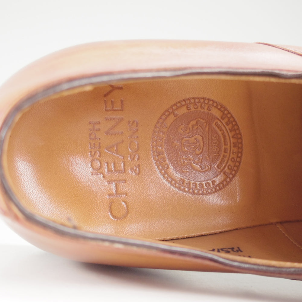 極上★(英)チーニー 7F【定価￥94,600-★アルフレッド/ALFRED】125ラスト/ストレートチップ/カーフ/薄茶/メンズ/CHEANEY★p140