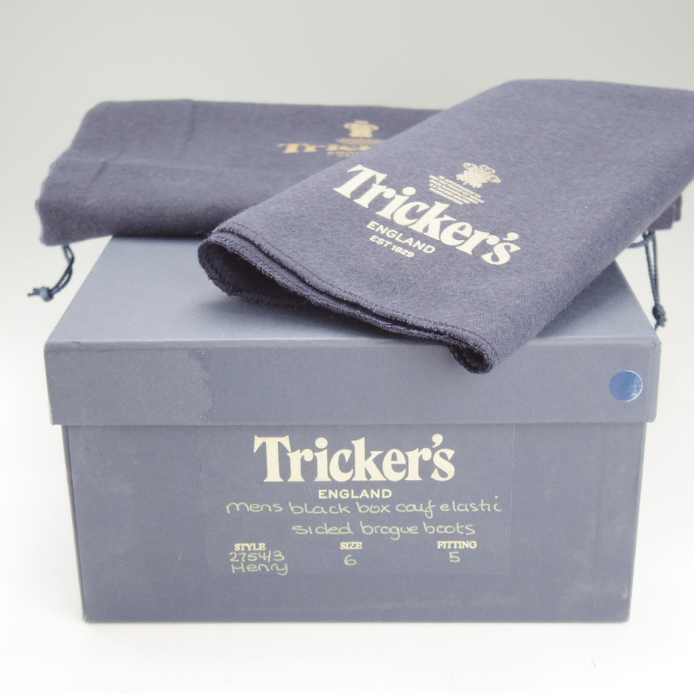 極上★トリッカーズ SIZE 6【定価￥143,000-★HENRY/コマンドソール仕様/サイドゴアブーツ】m2754/ボックスカーフ/黒/Tricker's★o055