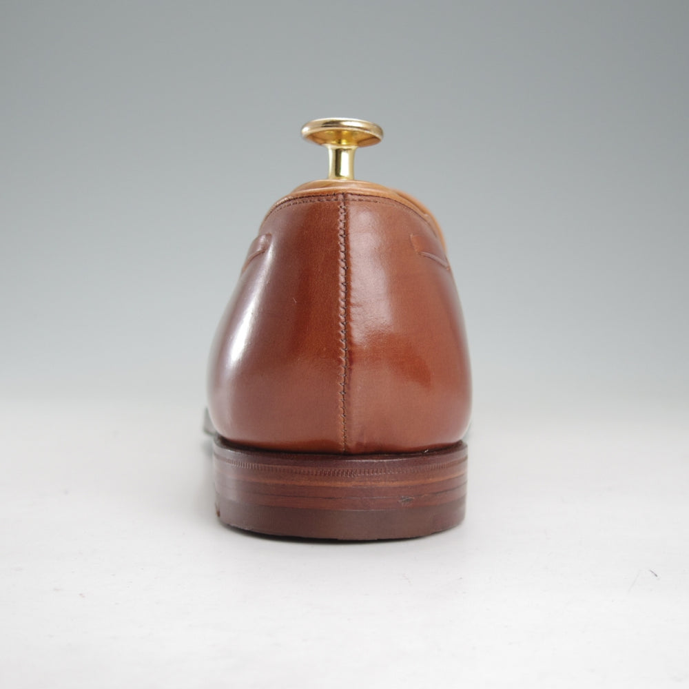 極美品★クロケット&ジョーンズ 8.5E【定価￥198,000-★ウイスキーコードバン仕様/CAVENDISH 3】タッセルローファー/375ラスト/茶★o056