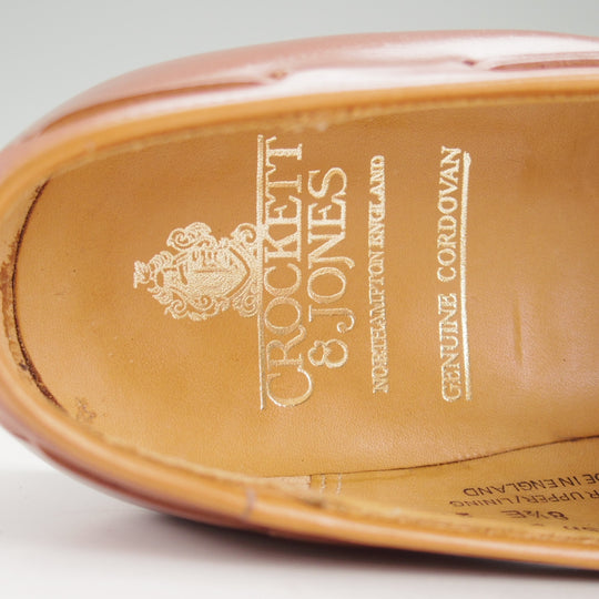 極美品★クロケット&ジョーンズ 8.5E【定価￥198,000-★ウイスキーコードバン仕様/CAVENDISH 3】タッセルローファー/375ラスト/茶★o056