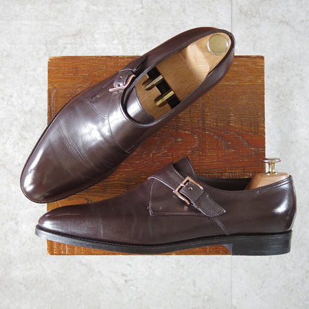 使用数回★ジョンロブ 8E【注文価格40万円程度★バイリクエスト品/ASHIL/7000ラスト】モンクストラップ/カーフ/濃茶/JOHN LOBB★o058