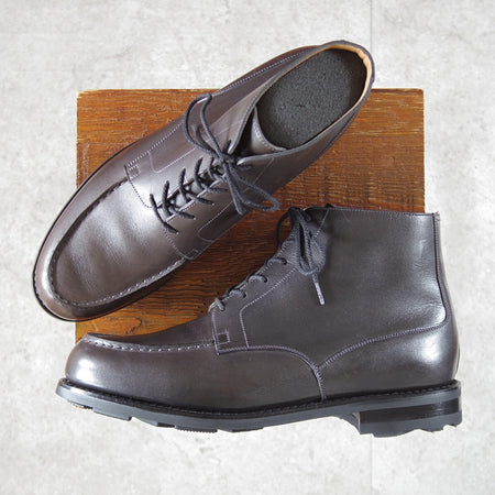 使用数回★J.M.ウエストン 8D【定価￥181,500-★ブーツ版ゴルフ/321】ゴルフ・ハイトップダービー/Uチップ/グレー/Weston/ウェストン★o063