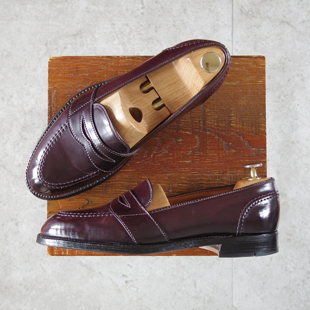 極美品★オールデン 7D【現行定価20万円以上★コードバン/684/コインローファー/フルストラップ】アバディーンラスト/赤茶/ALDEN★o064