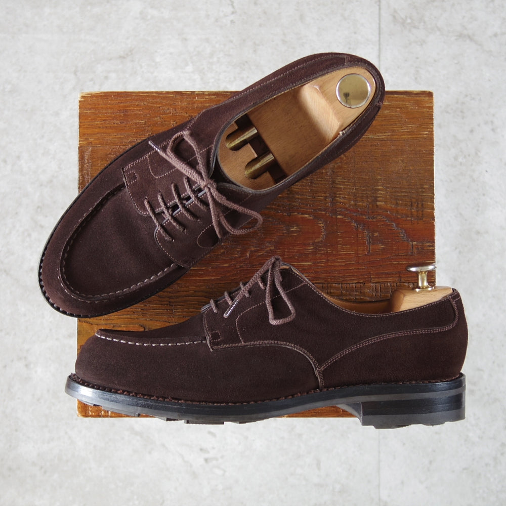 極美品★J.M.ウエストン 6.5E【現行定価￥176,000-★ゴルフ/GOLF】641/31ラスト/Uチップ/スエード/濃茶/Weston/ウェストン★o065