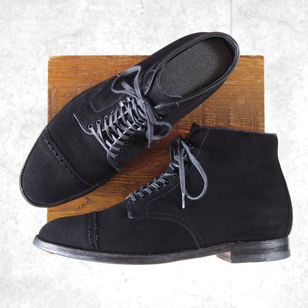 美品★オールデン 9D【現行定価17万円以上★(米)LEFFOT別注/D6828F】アバディーンラスト/レースアップブーツ/スエード/黒/ALDEN★o072