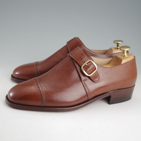 未使用★(伊)タニノクリスチー SIZE 6【デッドストック品★モンクストラップ/茶】カーフ/メンズ/TANINO CRISCI★p144