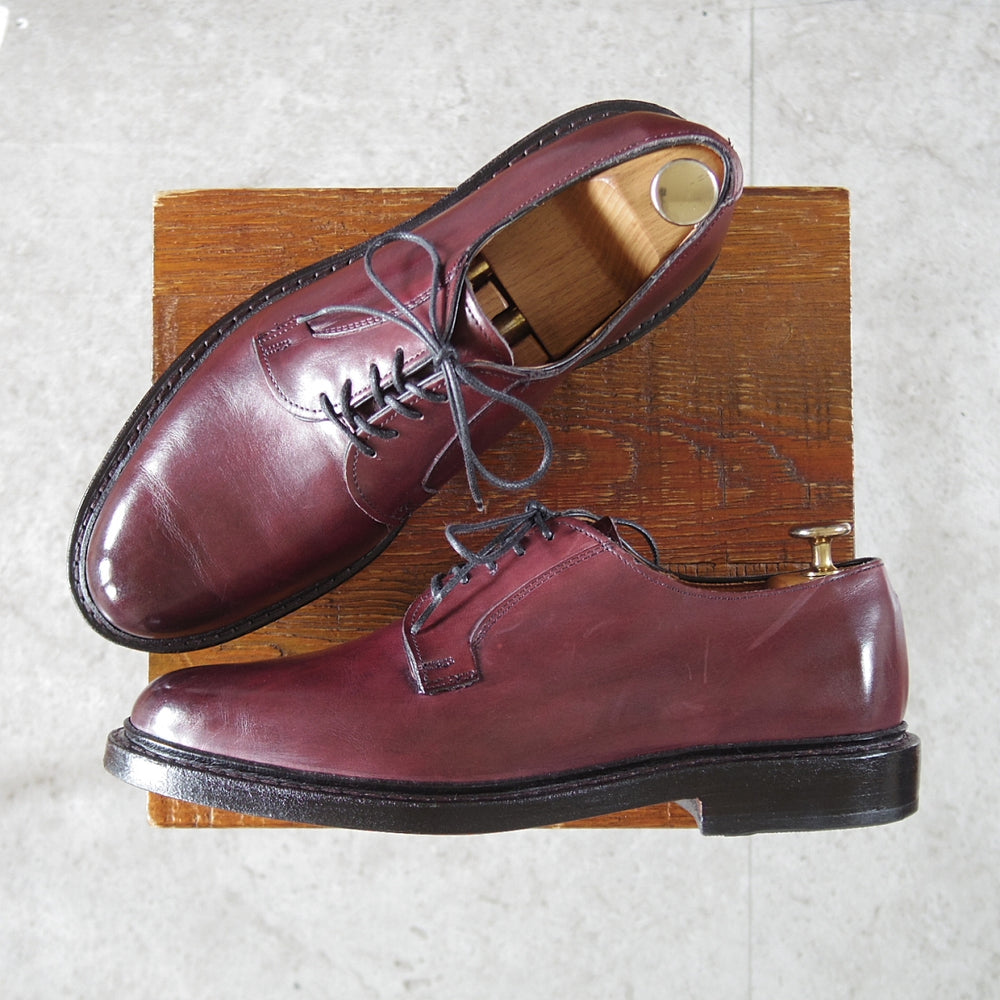 使用数回★(米)アレンエドモンズ 7.5D【現行定価13万円程度★LEEDS2.0/プレーントゥ】リーズ/カーフ/赤茶/メンズ/ALLEN EDMONDS★o596