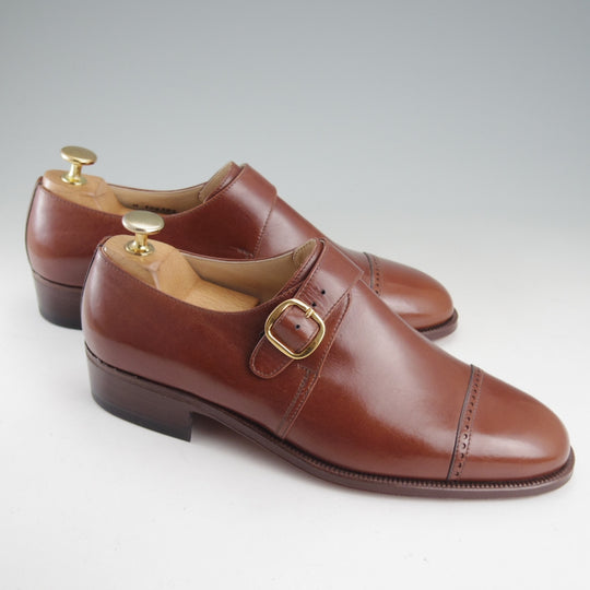 未使用★(伊)タニノクリスチー SIZE 6【デッドストック品★モンクストラップ/茶】カーフ/メンズ/TANINO CRISCI★p144