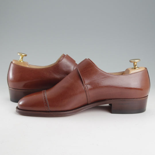 未使用★(伊)タニノクリスチー SIZE 6【デッドストック品★モンクストラップ/茶】カーフ/メンズ/TANINO CRISCI★p144