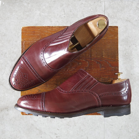 美品★シェットランドフォックス SIZE 8【リッジウェイソール★サイドエラスティック/3072】カーフ/赤茶/メンズ/SHETLANDFOX★o598