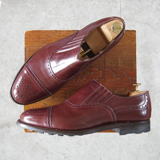 美品★シェットランドフォックス SIZE 8【リッジウェイソール★サイドエラスティック/3072】カーフ/赤茶/メンズ/SHETLANDFOX★o598