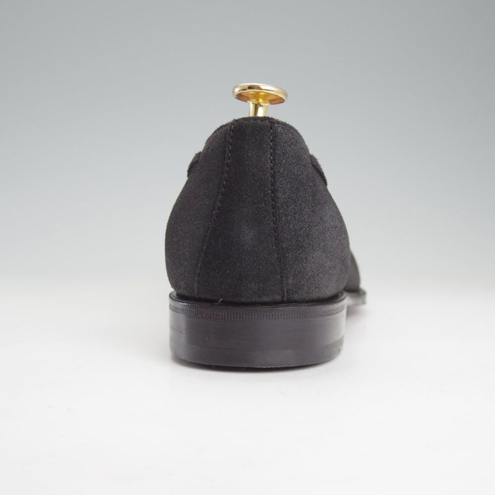 極美品★(スペイン製)カルミナ SIZE 8.5【定価￥94,600-★タッセルローファー/80215】UETAMラスト/スエード/黒/メンズ/CARMINA★o059