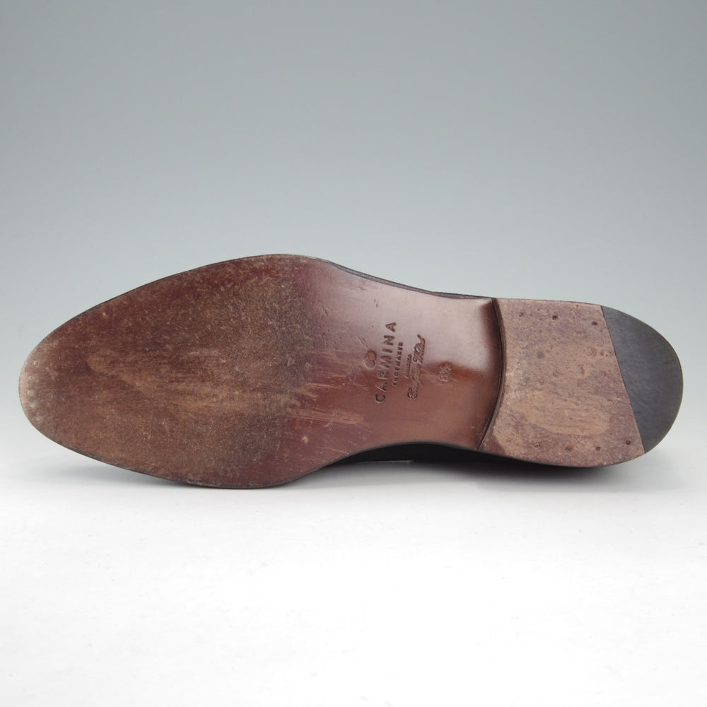 極美品★(スペイン製)カルミナ SIZE 8.5【定価￥94,600-★タッセルローファー/80215】UETAMラスト/スエード/黒/メンズ/CARMINA★o059