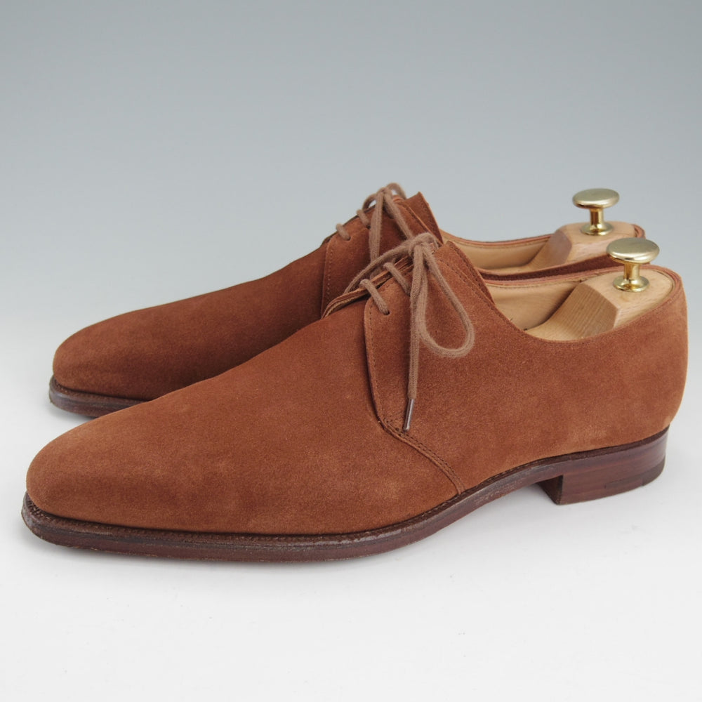 美品★クロケット&ジョーンズ 6E【現行定価10万円以上★HIGHBURY/ハイバリー】348ラスト/Vフロント/スエード/茶/Crockett&Jones★o062