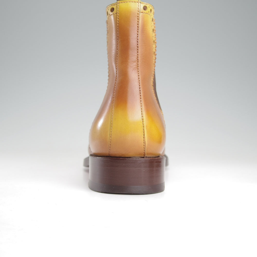 美品★(伊)サントーニ SIZE 5.5【上級★グッドイヤーウェルテッド製法/サイドゴアブーツ】カーフ/薄茶/メンズ/Santoni★o597