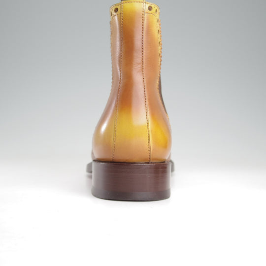 美品★(伊)サントーニ SIZE 5.5【上級★グッドイヤーウェルテッド製法/サイドゴアブーツ】カーフ/薄茶/メンズ/Santoni★o597