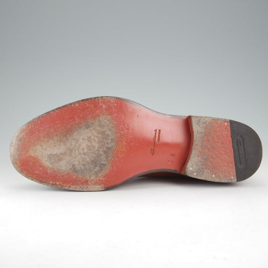 美品★(伊)サントーニ SIZE 5.5【上級★グッドイヤーウェルテッド製法/サイドゴアブーツ】カーフ/薄茶/メンズ/Santoni★o597