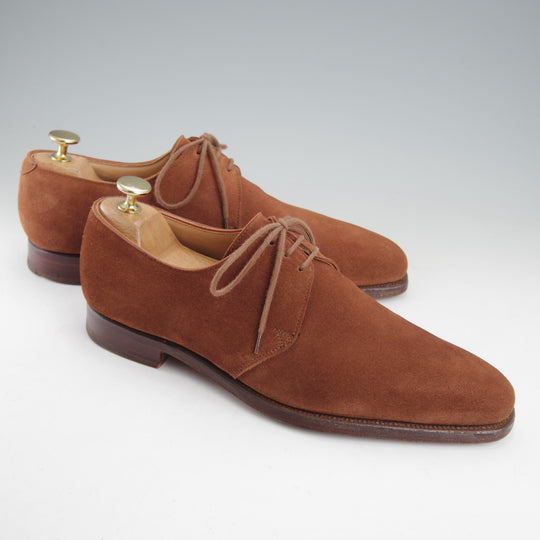 美品★クロケット&ジョーンズ 6E【現行定価10万円以上★HIGHBURY/ハイバリー】348ラスト/Vフロント/スエード/茶/Crockett&Jones★o062