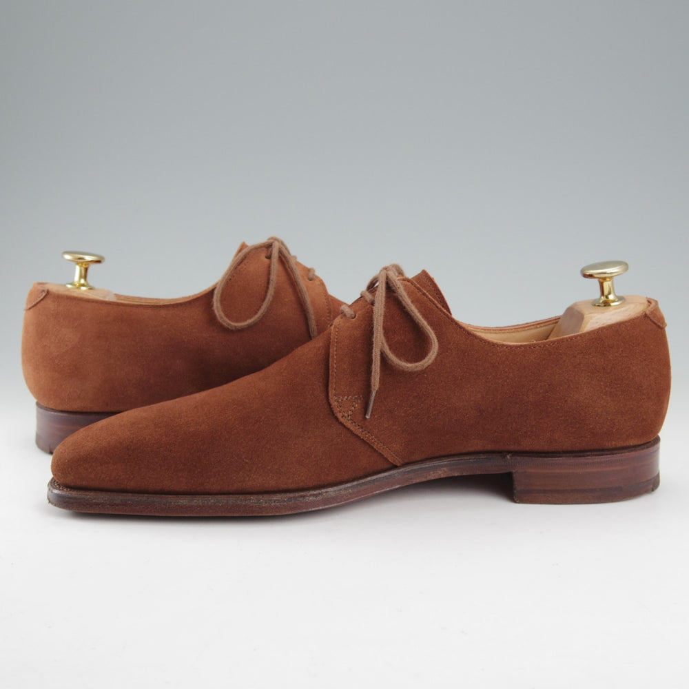 美品★クロケット&ジョーンズ 6E【現行定価10万円以上★HIGHBURY/ハイバリー】348ラスト/Vフロント/スエード/茶/Crockett&Jones★o062