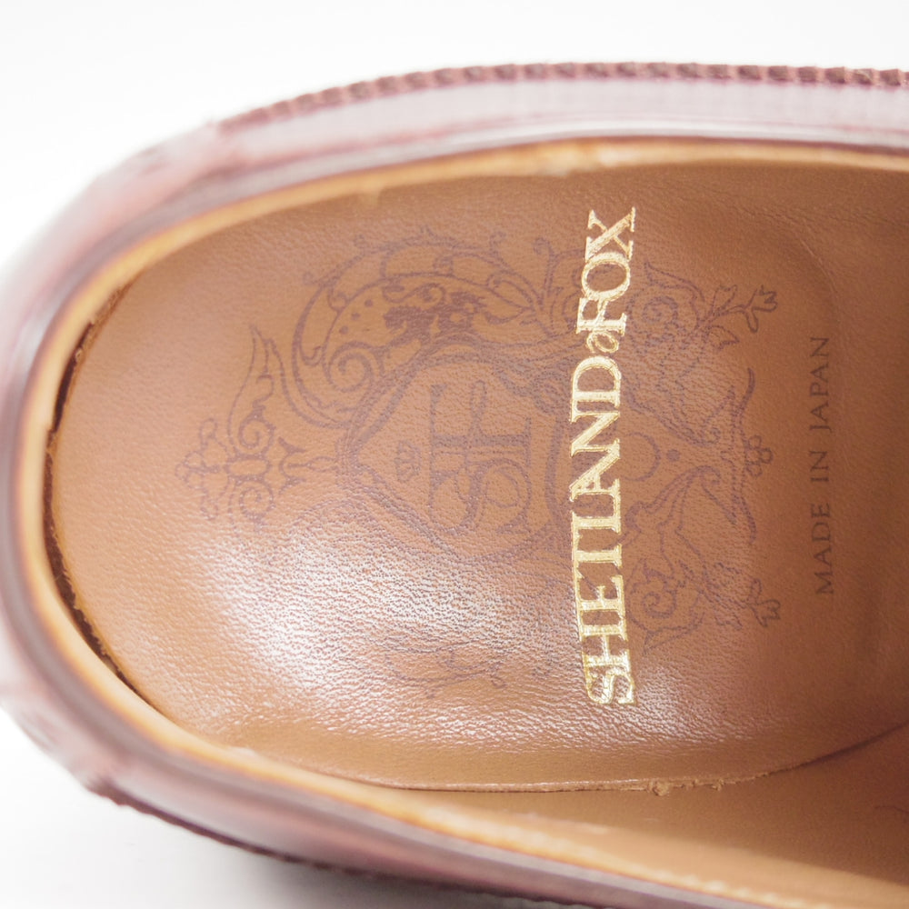 美品★シェットランドフォックス SIZE 8【リッジウェイソール★サイドエラスティック/3072】カーフ/赤茶/メンズ/SHETLANDFOX★o598